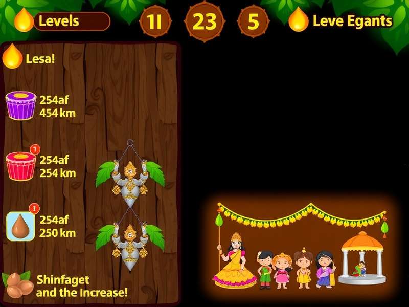 Telugu Nut Tales gameplay screenshot showing traditional Indian elements